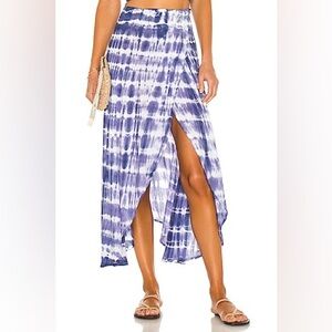 Tiare Hawaii S/M Seminyak Skirt in Sabia Indigo White
